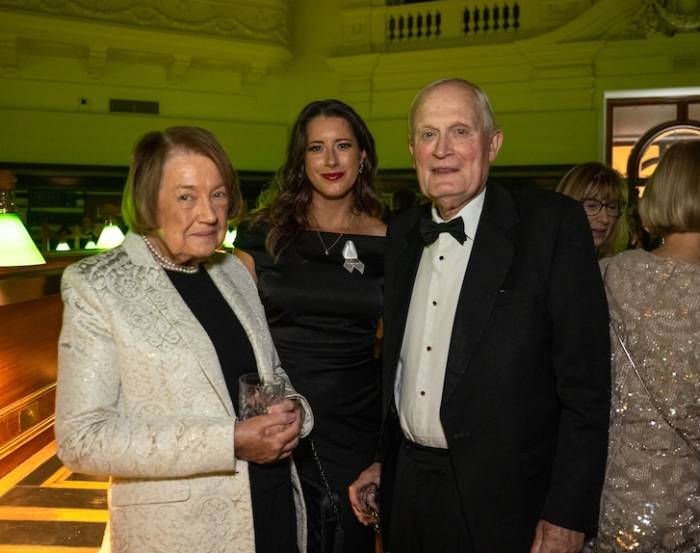 Scobie and Claire Foundation Trustee Margret Gurry and Chairman Geoffrey Hone with MCRI Philanthropy Manager Katie Gill. 